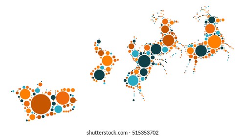 Santa Claus shape vector design by color point