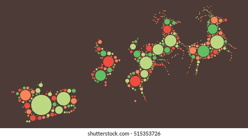 Santa Claus shape vector design by color point
