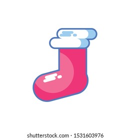 santa claus shoe on white background vector illustration design