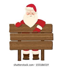 Santa Claus show on the wooden stand
