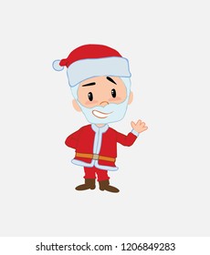 Santa Claus showing something in positive attitude.																									