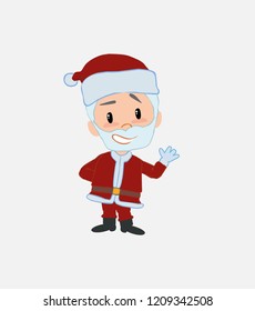 Santa Claus showing something in positive attitude.																									
