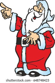 Santa Claus shows from below.