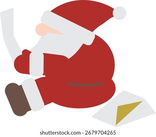 Perfil lateral de Santa Claus leyendo una carta