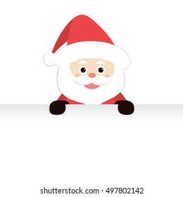 Santa Claus and sign. blank space