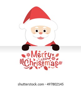 Santa Claus and sign. vector illustration