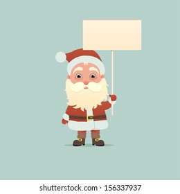 Santa Claus with signboard