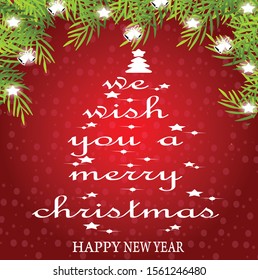 Santa Claus signboard. Merry Christmas and Happy New Year Holiday greeting card.editable text