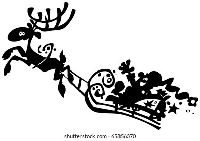 Santa Claus silhouette.