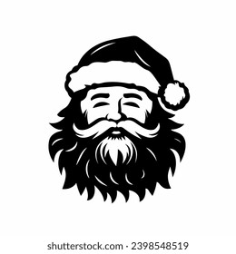 Santa Claus silhouette. Santa Claus black icon on white background