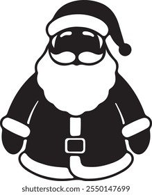 Clipart de silueta de Santa Claus, icono, diseño de Vector de símbolos, gorra de Santa Claus o diseño de ilustración de sombrero de fiesta.