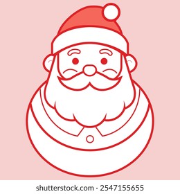 Vector del icono de la silueta de Santa Claus. Vector de arte de línea de Santa Claus, ilustración de personaje de Navidades