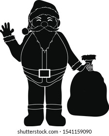 santa claus silhouette, mascot, character, illustration, using vector style.