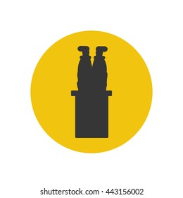 Santa Claus silhouette on the yellow background. Vector illustration
