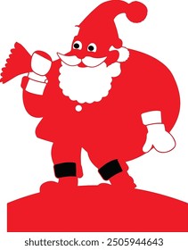 santa claus silhouette vector art illustration