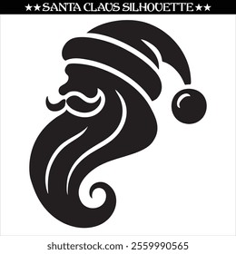 Santa Claus silhouette vector illustration.