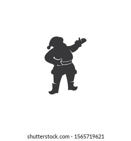 Santa Claus silhouette vector on a white background