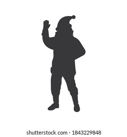 Santa Claus silhouette vector on a white background