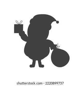Vector de silueta de Santa Claus sobre un fondo blanco EPS