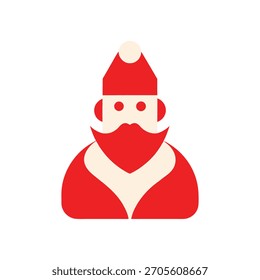 Santa Claus Simple Flat Icon Illustration.