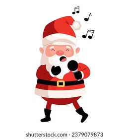 santa claus singing isolated illustration