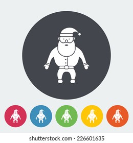 Santa Claus. Single flat icon on the circle. Vector illustration.