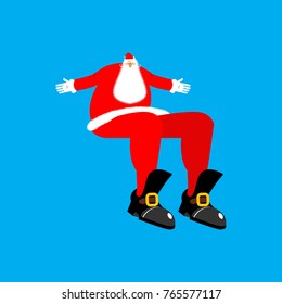 Santa Claus sitting isolated template. Christmas and New Year Vector Illustration