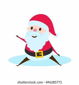 Santa Claus sitting. Merry Christmas and happy New Year design element. Vector illustration for invitation, greeting card design, t-shirt print, inspiration poster.