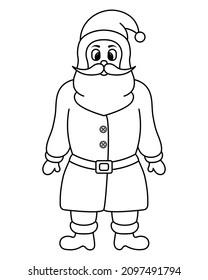 Santa Claus. Sketch. Fairy-tale character. Vector illustration. Coloring book for children. Doodle style. Nice old man. A man with a beard. Outline on an isolated background. Merry Christmas 