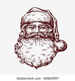 Santa Claus sketch. Vector illustration