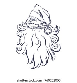 santa claus, sketch, vector illustration on white background