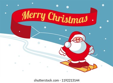Santa Claus skiing