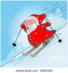 santa claus skiting