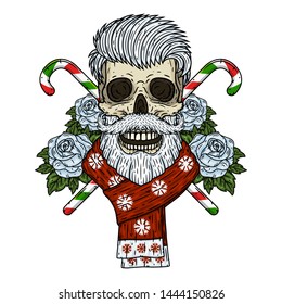 Santa Claus skull. Vector illustration