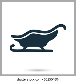Santa Claus sled icon. Simple design for web and mobile