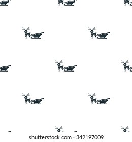 Santa Claus sled with rain deer icon 