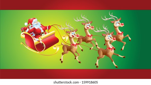 Santa Claus in sleigh 
