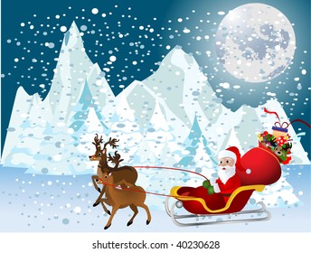 santa claus and sleigh