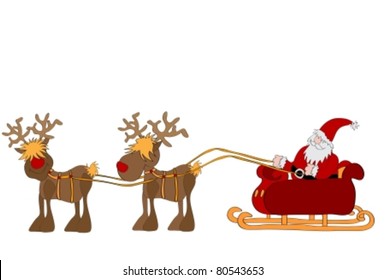 Santa Claus with sleigh