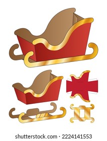 Santa Claus Sleigh Cart packaging template.