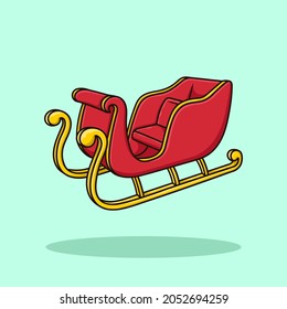 santa claus sleigh cartoon illustration vector