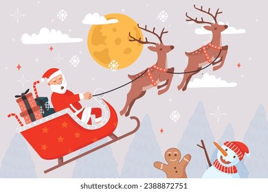 Santa Claus sleigh concept illustration