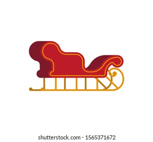 Santa Claus sleigh empty isolated. Christmas and New Year Vector Illustration