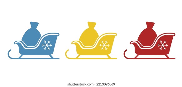 Santa Claus sleigh icon, holiday concept, vector illustration