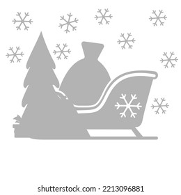 Santa Claus sleigh icon, holiday concept, vector illustration