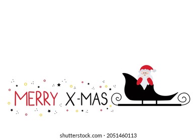 Santa Claus sleigh isolated on white background. Christmas vector 