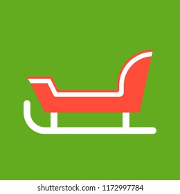 Santa Claus sleigh, Merry Christmas icon set, flat design
