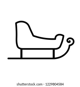 Santa claus Sleigh outline icon