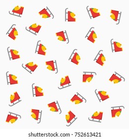 santa claus sleigh pattern on white background. flat design style. vector background design.