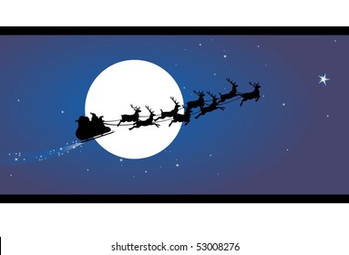 Santa claus sleigh in the sky